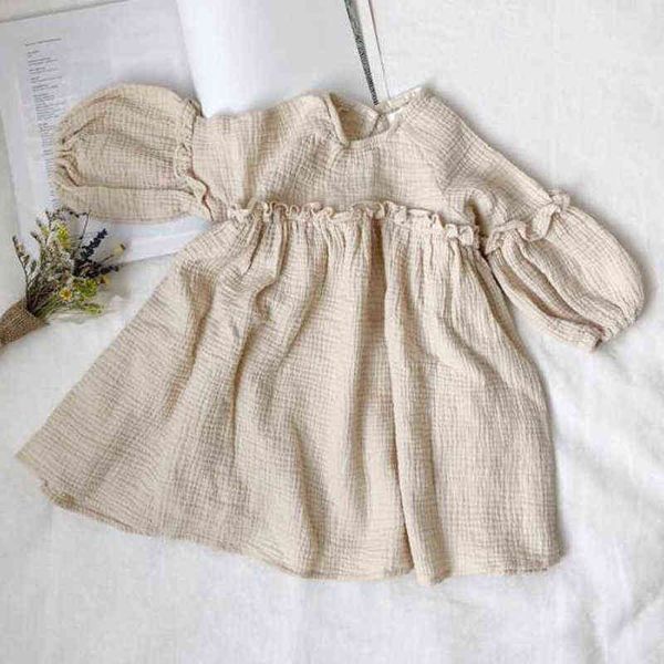 2020 Coreano Japão Estilo Bebê Meninas Vestidos Primavera Crianças Menina Vestido Roupa Roubes Ruffles Princesa Toddler Baby Girl Roupas G1215