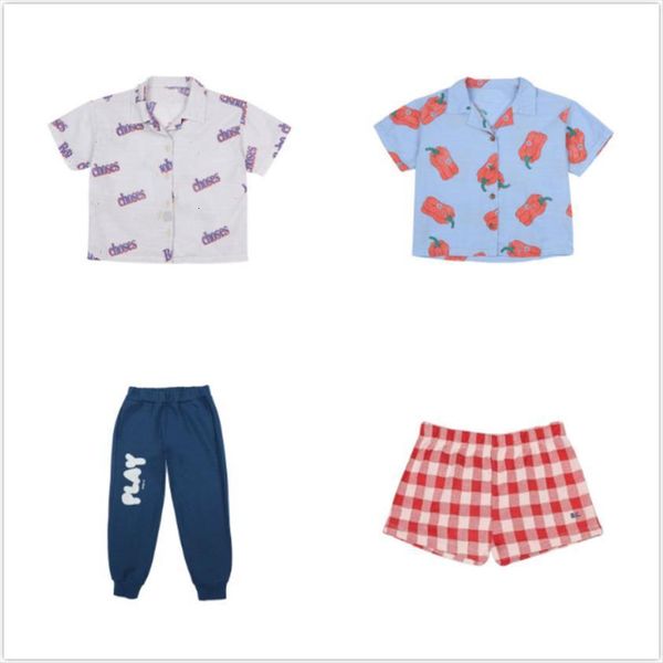 

childrens shirt shorts suit spring and summer bc boy cartoon print short sleeved sports pants matching, White