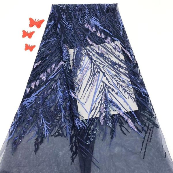 

ribbon latest nigerian net lace sequence fabric tulle mesh french sequins african fabrics embroidery ts9096, Pink;blue