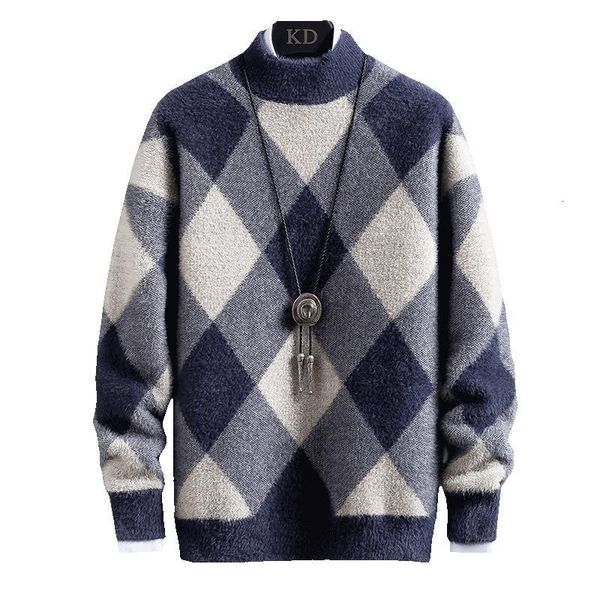 

men new winter pullover turtleneck thick warm christmas sweaters male knitwear fashion cashmere pullover, White;black