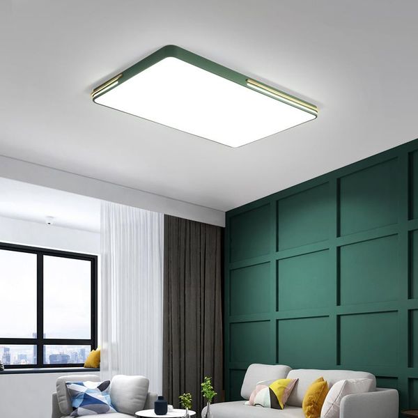 

nordic modern minimalist rectangel/square bedroom lamps 2021 new atmospheric living room bedroom light led macaron ceiling lamp
