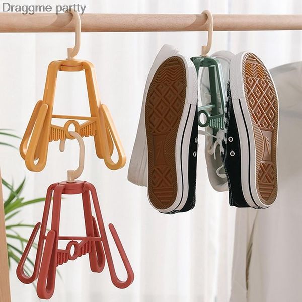 

hangers & racks multi-functional creative shoes drying clothes hanger household rotary hook cloth storage home organizer