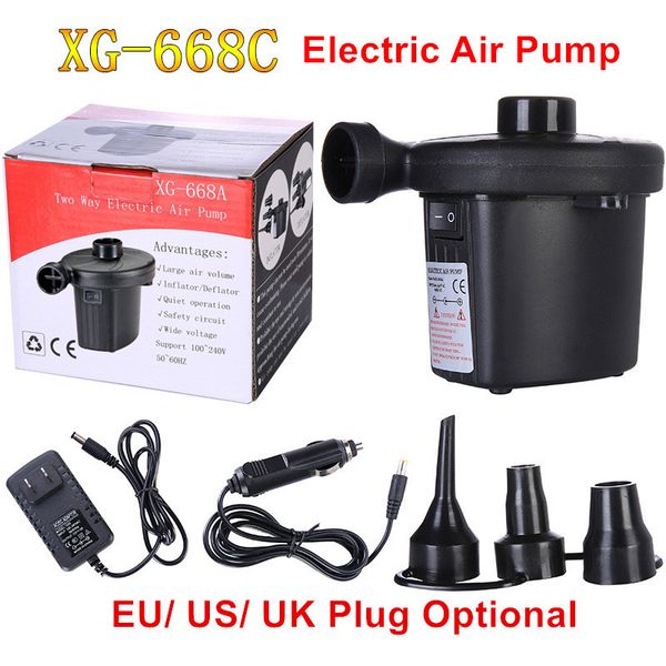 

12v inflatable electric mattress camping compressor portable inflator air pump for home boat eu us uk plug