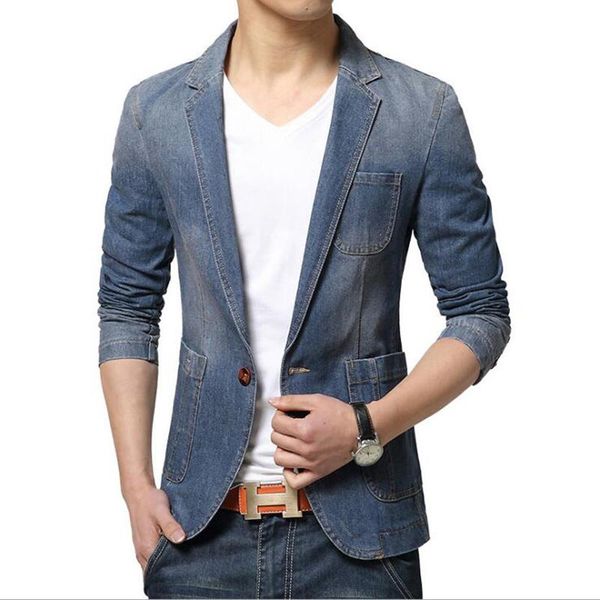 

zoulv male blazers autumn denim blazer men plus sizenew mens fashion brand blazer british 's style casual slim fit suit jacket, White;black