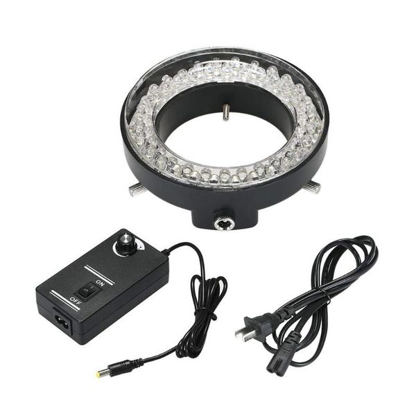 

flash heads adjustable 56 led ring light illuminator lamp for industry stereo microscope camera magnifier ac 90v-240v power adapter
