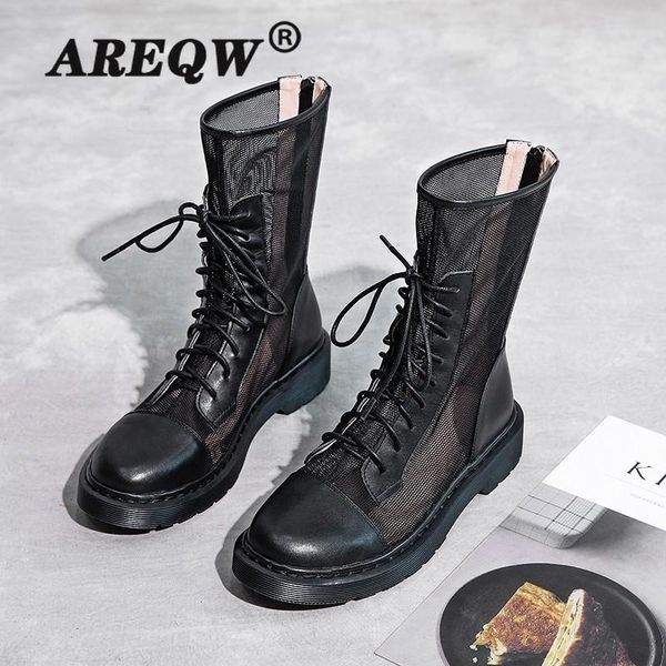 

internet popular fashion 2021 summer boots mesh square toe high heels women breathable boots metal decoration, Black