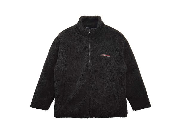 

2021 arctic plush men fur jacket brand street coat imported cashmere christmas limited edition 800g wave embroidered lamb wool side pockets, Black