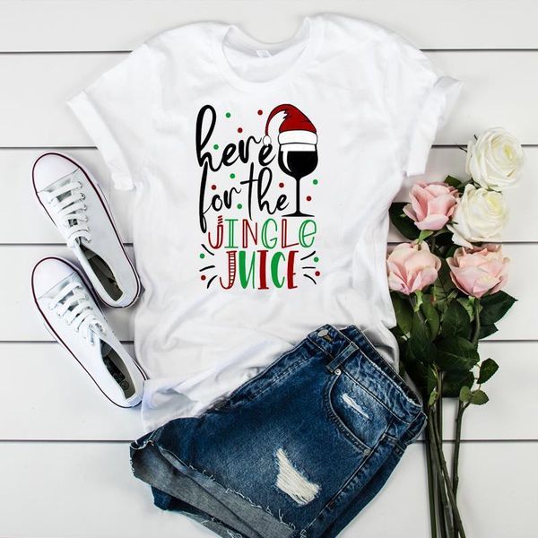 

women graphic juice cup winter print cute print merry christmas ladies tshirt female womens clothes t tee shirt t-shirt, White