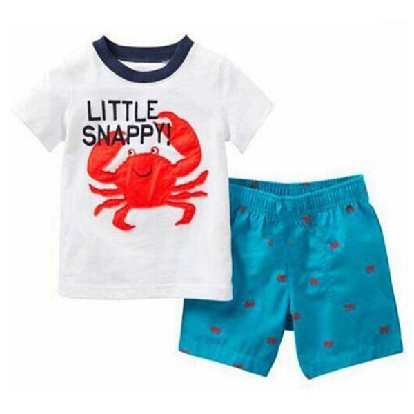 

children's summer cartoon pyjamas clothing sets boys girls short sleeve t-shirt+pants sports suit baby kids pajamas ls009, White