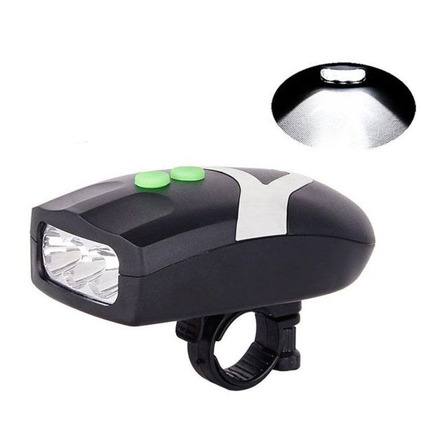 

bike lights 3 led 2in1 waterproof cycling headlight bicycle lamp with horn electronic bell alarm light