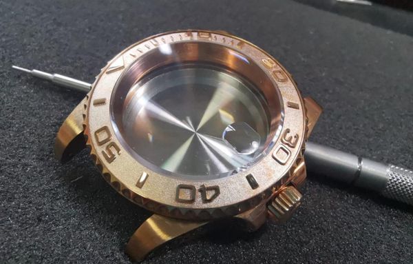 

watch bands bronze parts water ghost modified diver case suitable for japan nh35 movement 30 atm resistant, Black;brown