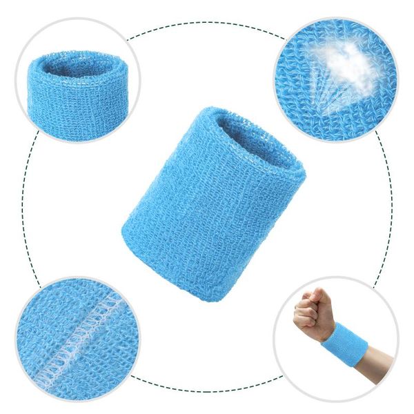 

elbow & knee pads 2pcs cotton wristbands sport sweatband hand band sweat wrist support brace wraps guards gym volleyball basketball, Black;gray