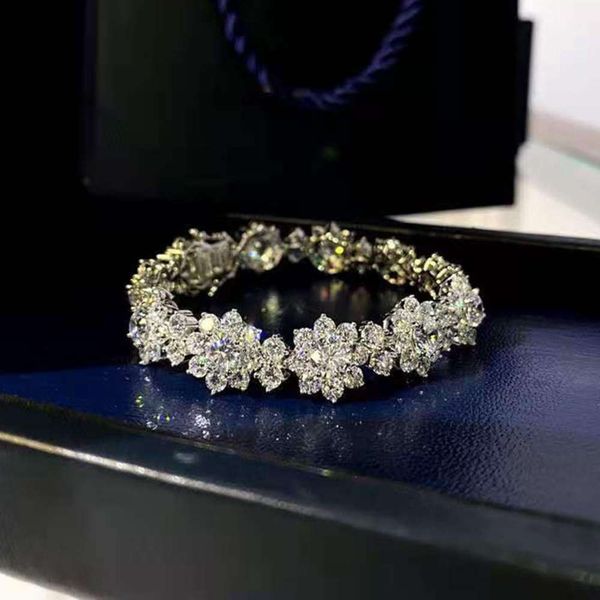 

hbp sunflower bracelet women's 925 sterling silver gold plated brocade cluster with imitation high carbon diamond luxury full bracel