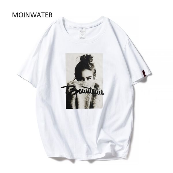 

moinwater women fashion t shirts female cotton white black tees& lady high street casual t-shirt mt1943 210623