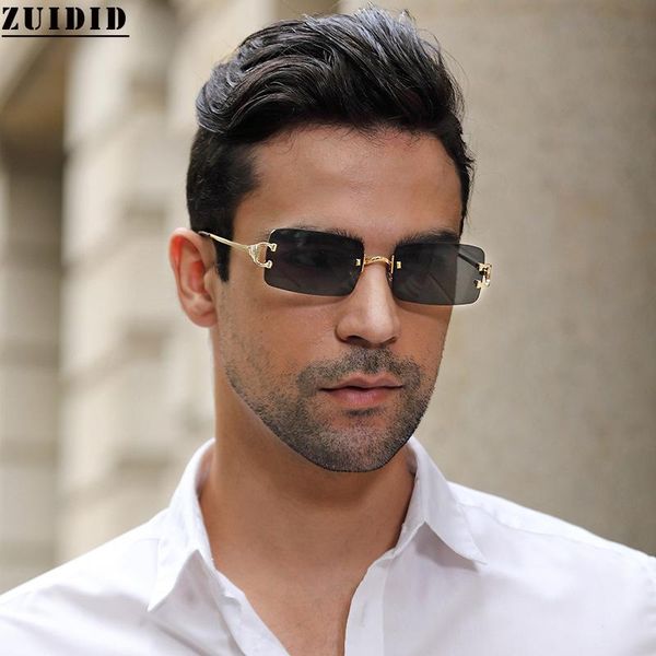 

new square rimless sunglasses for men fashion masculino tide small box glasses luxe trending vintage okulary 2021, White;black