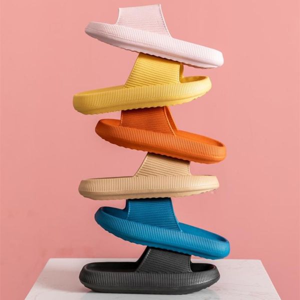 

slippers slippers thick platform women indoor bathroom slides cloud soft eva anti-slip home floor ladies summer shoes, Black