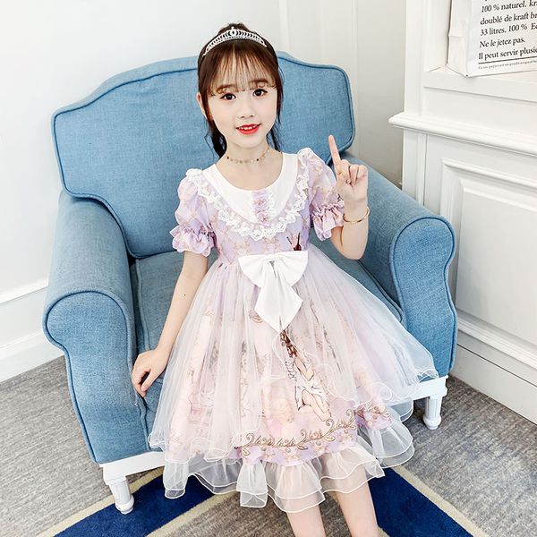 

luxury casual dresses girl lolita drs drs 2021 summer girl yangqi net red children's princs skirt, Black;gray