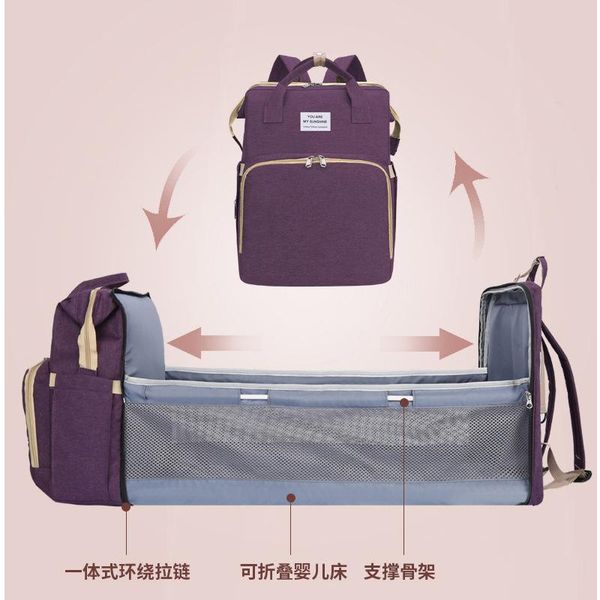 

storage bags 2021 style portable folding crib diaper bag lightweight large capacity casual backpack mother's amazing baby bed travel