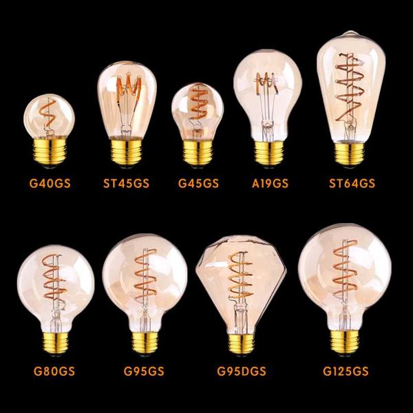 

bulbs vintage led spiral filament bulb e27 110v 220v light 3w 2200k st64 g80 g95 dimmable retro edison lamps decorative lighting