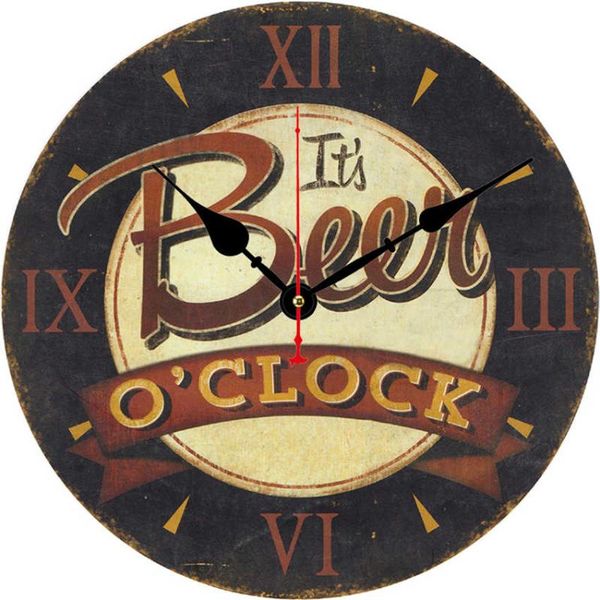 Orologi da parete Orologio grande È la birra in punto Bevitore di liquori da pub ubriachi Regalo decorativo per gli amanti