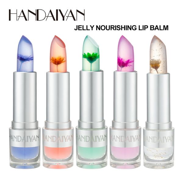 Handaiyan 3.6ml Jelly Nutry Lip Balm Color-Mudança Hidratante Doce Doce Stick Jelly Lip Gloss 8 Cores 96pcs / lote DHL