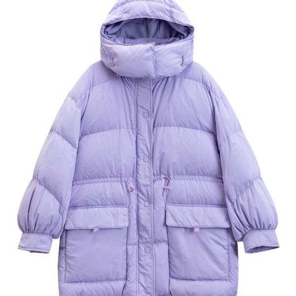

women's down & parkas winter coat women black hooded puffer jacket jackets for 2021 female midi clothes chaquetas para mujer hly218