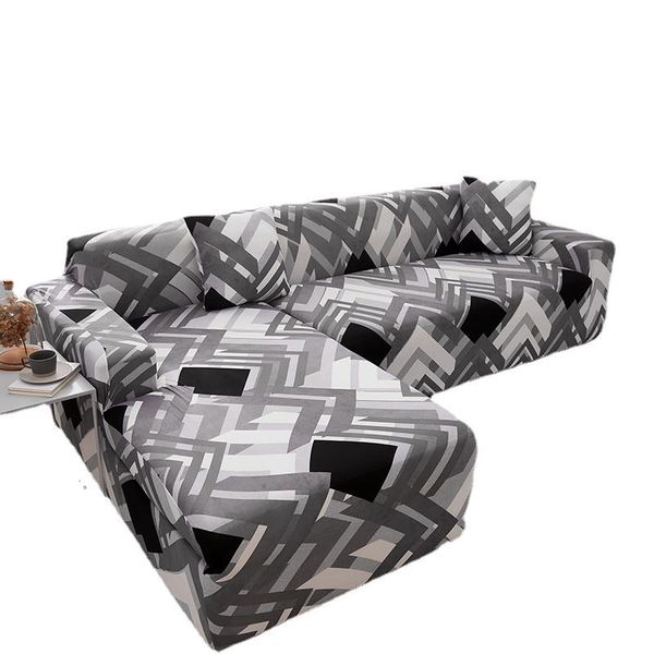 

chair covers geometry plaid elastic tight wrap all-inclusive sofa cover stretch slipcovers for living room couch towel