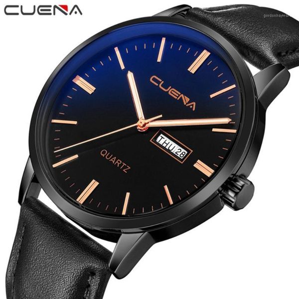 

wristwatches 2021 luxury mens watch fashion date business faux leather men blue ray glass sport quartz analog watches relogio masculino, Slivery;brown