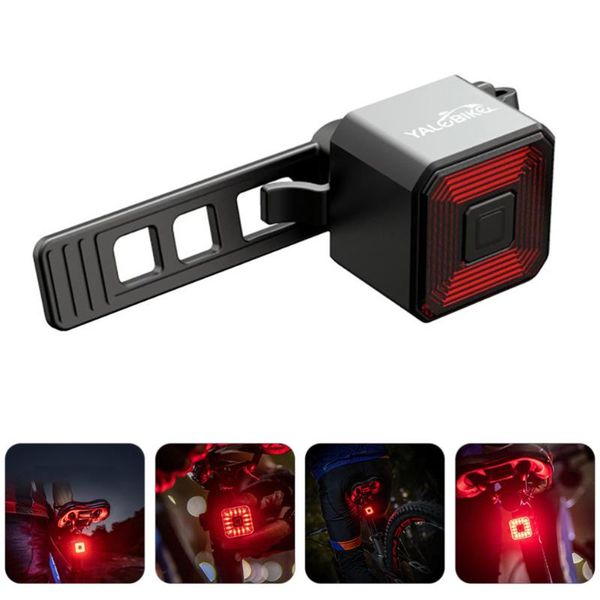 

bike lights taillight usb rechargeable strap-on light brake warning tail lamp