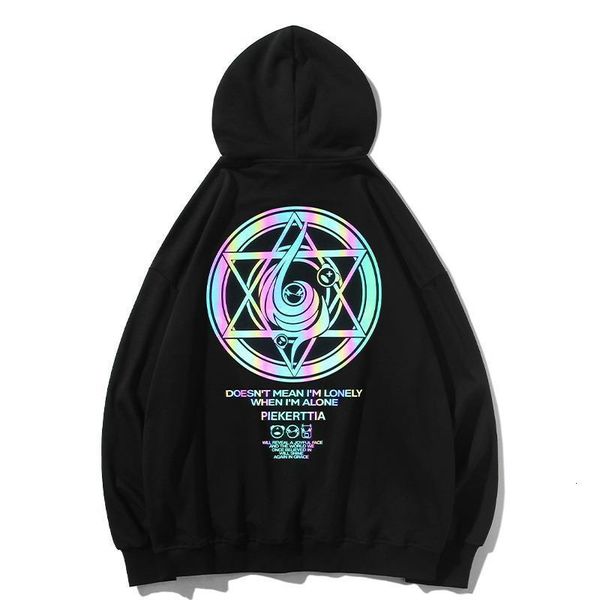 

2021 new legal reflexivo diabo hoodie moletom com capuz dos homens hip hop streetwear casual autum roupas hipster primavera harajuku s m, Black