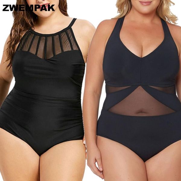 

women's swimwear retro black women one pieces swimsuit big size xl 2xl beachwear vintage mesh female bathing suits plus 3xl 4xl biquini, White;black