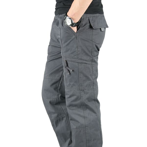 

2021 new men's jogger tactical multi-pocket overalls male combat cotton long trousers army work straight 29b4, Black