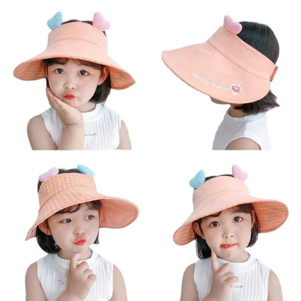 

wide brim hats children's empty hat female baby summer sunscreen sun folding big beach outing, Blue;gray
