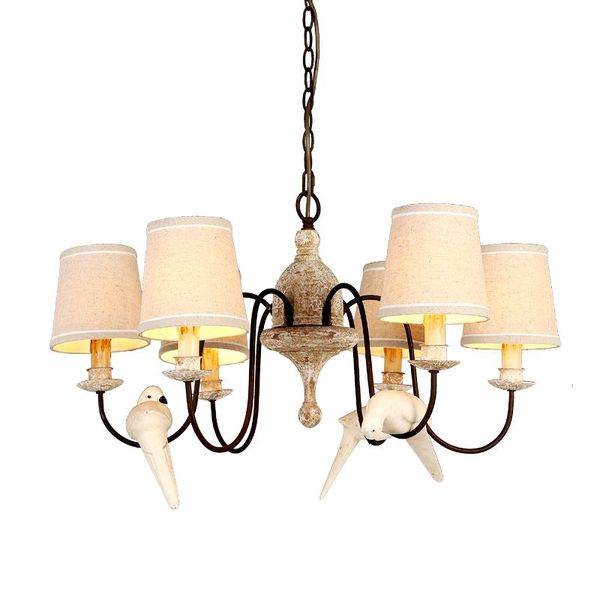 

chandeliers vintage bird lighting with fabric shade elegant creative foyer kitchen lights fixture retro french light