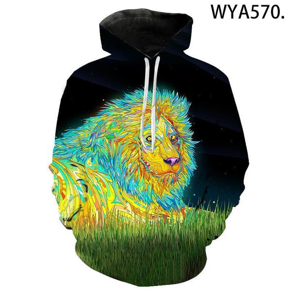 

men's hoodies & sweatshirts men women children lion 3d printed pullover streetwear casual long sleeve boy girl kids cool fashion jacket, Black