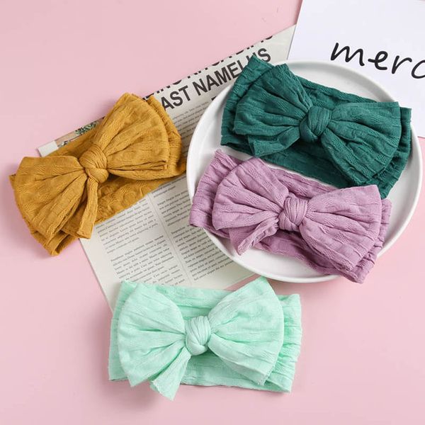 

girls hair accessories baby headbands childrens children's ornamental nylon hairband double-layered bow head bands b7989, Slivery;white