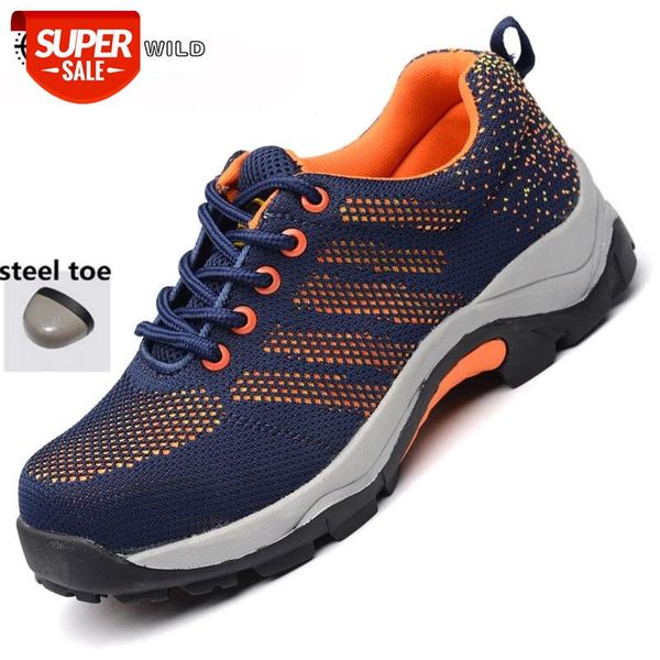 

men's steel toe work boots mesh breathable puncture proof labor insurance safety shoes men's casual work shoes #f57p