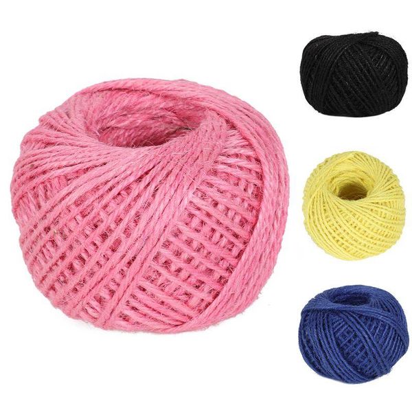 

yarn 50m string jute rope for crafts scrapbooking gardening, Black;white