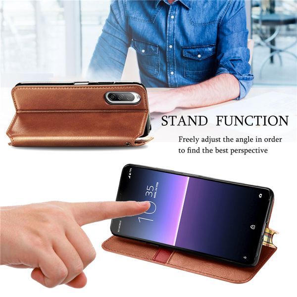 

luxury pu leather case for sony xperia 5 10 1 ii 8 lite magnetic coque wallet 360 protection cover flip card holder phone