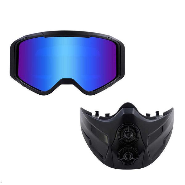 

2021 detachable dual-purpose off-road motorcycle racing goggl, dust-proof goggle mask, White;black