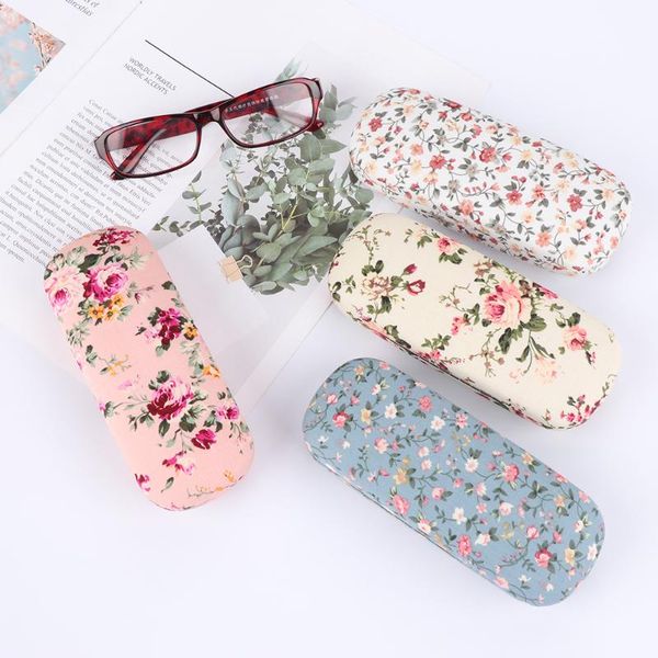 

other fashion accessories portable glasses case box print floral spectacles bags reading eyewear protector storage eyeglasses contain, Silver