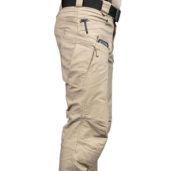 

men's pants mens tactical multiple pocket elasticity military urban tacitcal trousers men slim fat cargo pant, Black