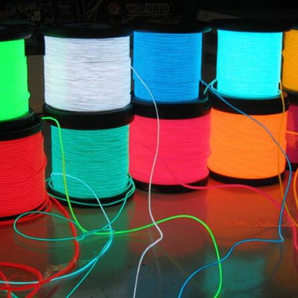 LED Neon Sign EL Wire 30M 10 Colors Rope Tube Cable 2.3mm DIY Light Strip Flexible Lights Glow Party Bar Dance Decoration