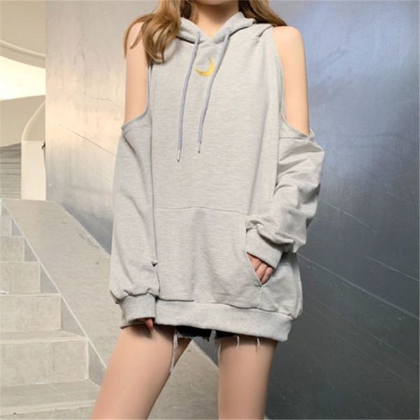

2021 spring autumn women out of the shoulder female shirts pullover casual mode lady manga long magro hoodies z418 cgt1, Black
