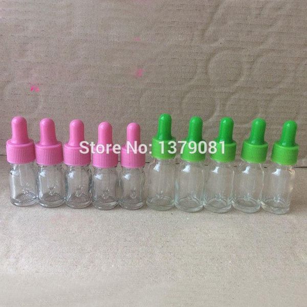 

storage bottles & jars 15ml clear glass with dropper 1/2 oz mini sample vial essential oil bottle green,pink rubber