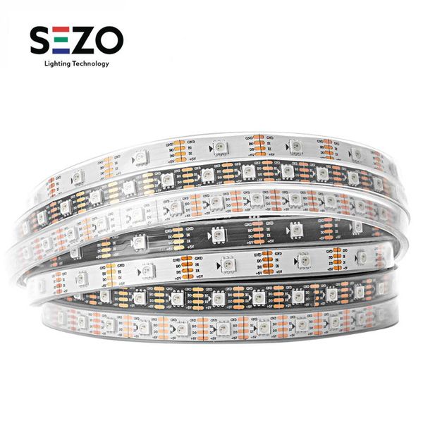 

1m/4m/5m ws2813 rgb led strip dual-signal pixel 30/60/144 leds/m ws2812b updated black/white pcb ip30/ip65/ip67 dc5v