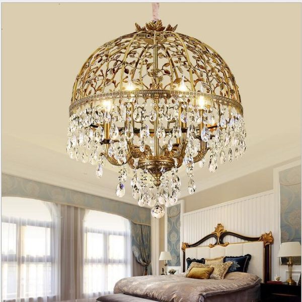

french copper crystal chandelier european pastoral luxury l club bedroom restaurant study pure copper lamps led
