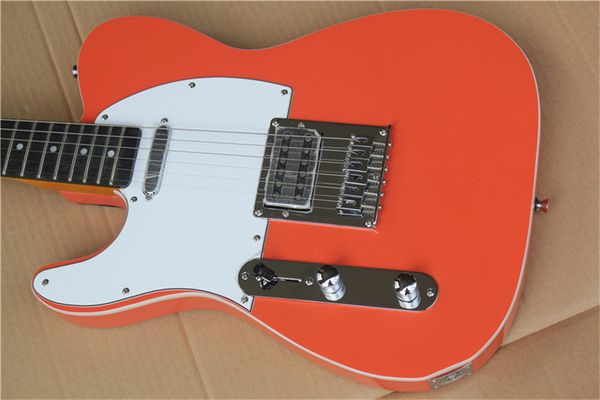 

6 strings left handed red electric guitar with white piackguard,maple fretboard