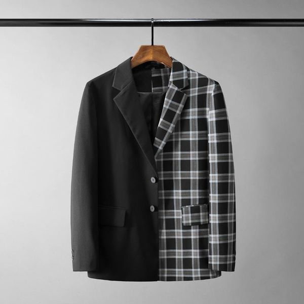 

men's suits & blazers 21n herbst schwarz herren blazer luxus plaids zweireiher mode lose partei mann, White;black