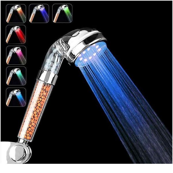 

zhangji bathroom water-saving led shower head 7 color change randomly regendusche handdouche met led ducha bath led sho qylveb